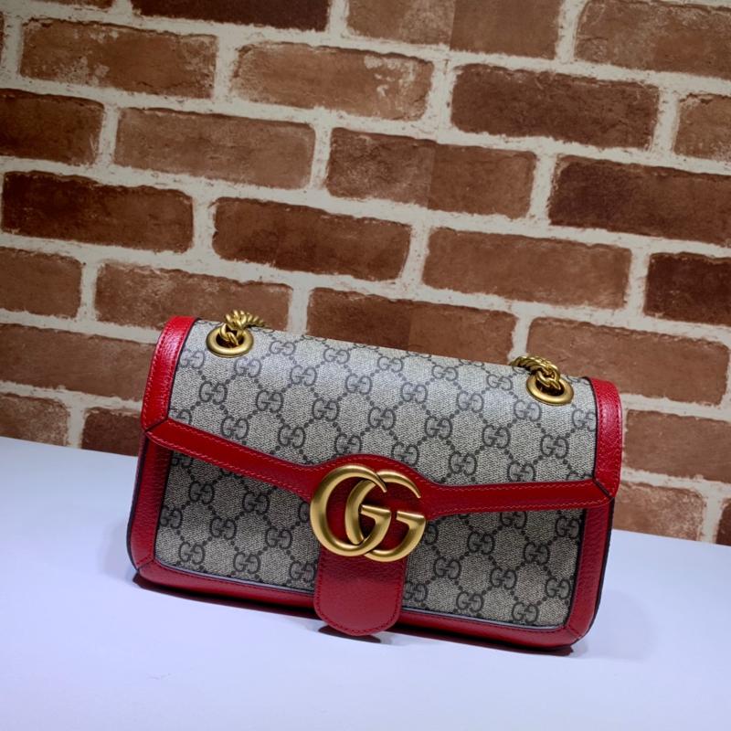 Gucci Chain Shoulder Bag 443497PVC leather red